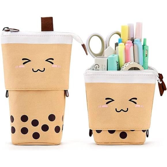 Boba Cute Standing Pencil Case for Kids, Pop Up Pencil Box Makeup Pouch - Picture 3 of 8